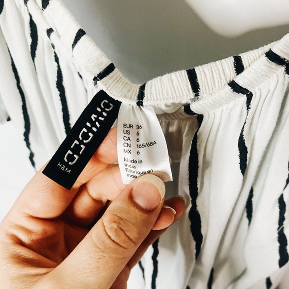 H&M White and Black Striped Romper Size 6 - Picture 4 of 9